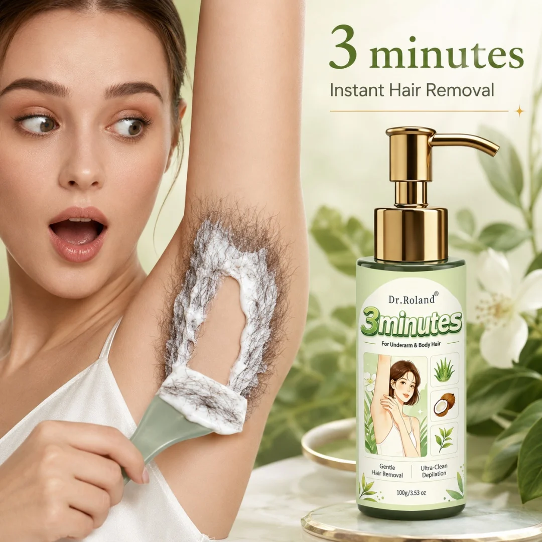 3 Mins Hair Removal Cream Plant Extract Gentle Non-Irritating Residue-Free Smooth For Underarm Leg Arm Face Lip Intimate Areas