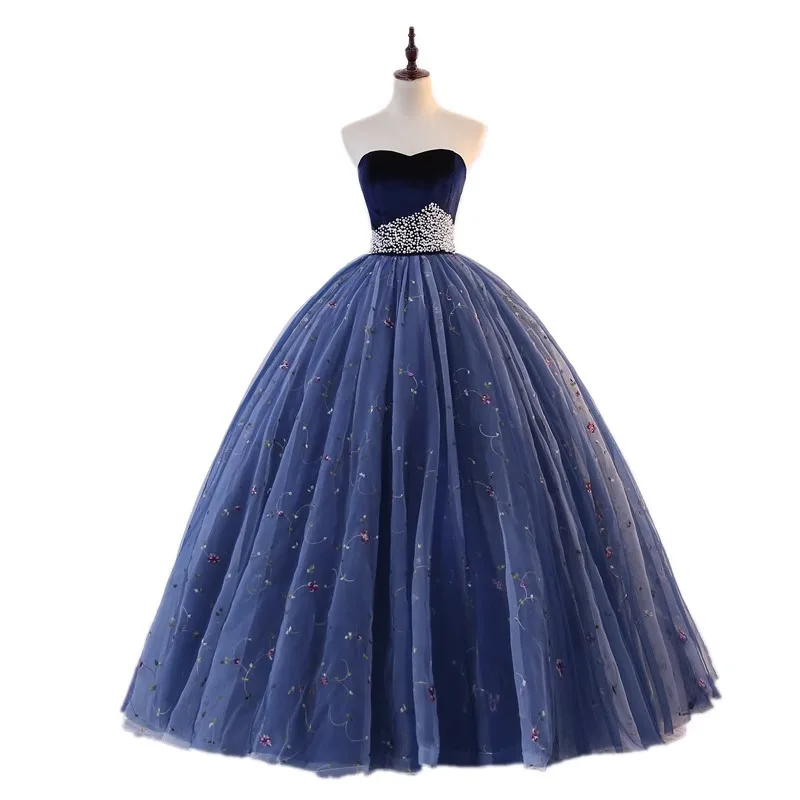 New Colored Gauze Wedding Dress, Women's Fluffy Long Dress, Student Art Exam Performance, Solo Singing, Hosting Stage, Studio