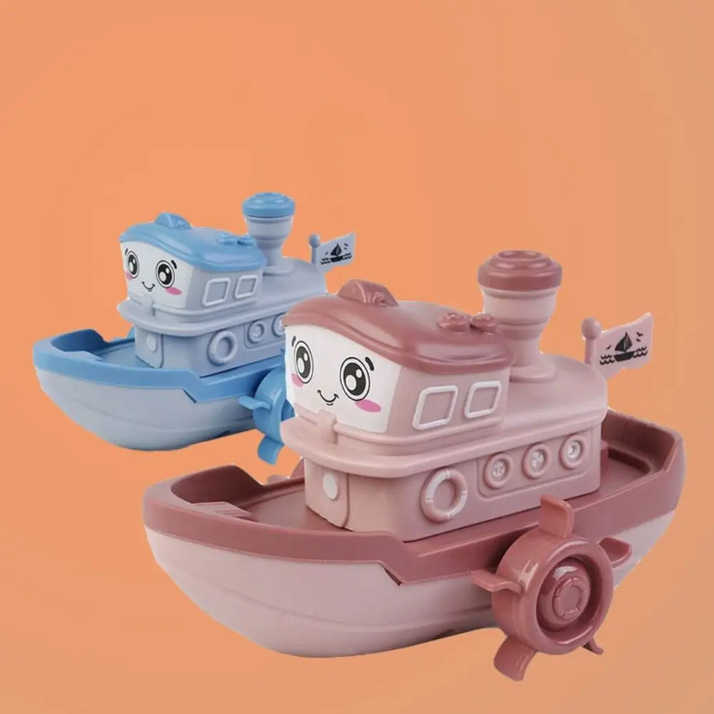 

High Quality ABS Baby Bath Toy Ship Boat Eco-friendly Clockwork Toy Radom Color Clockwork Water Toy Swimming