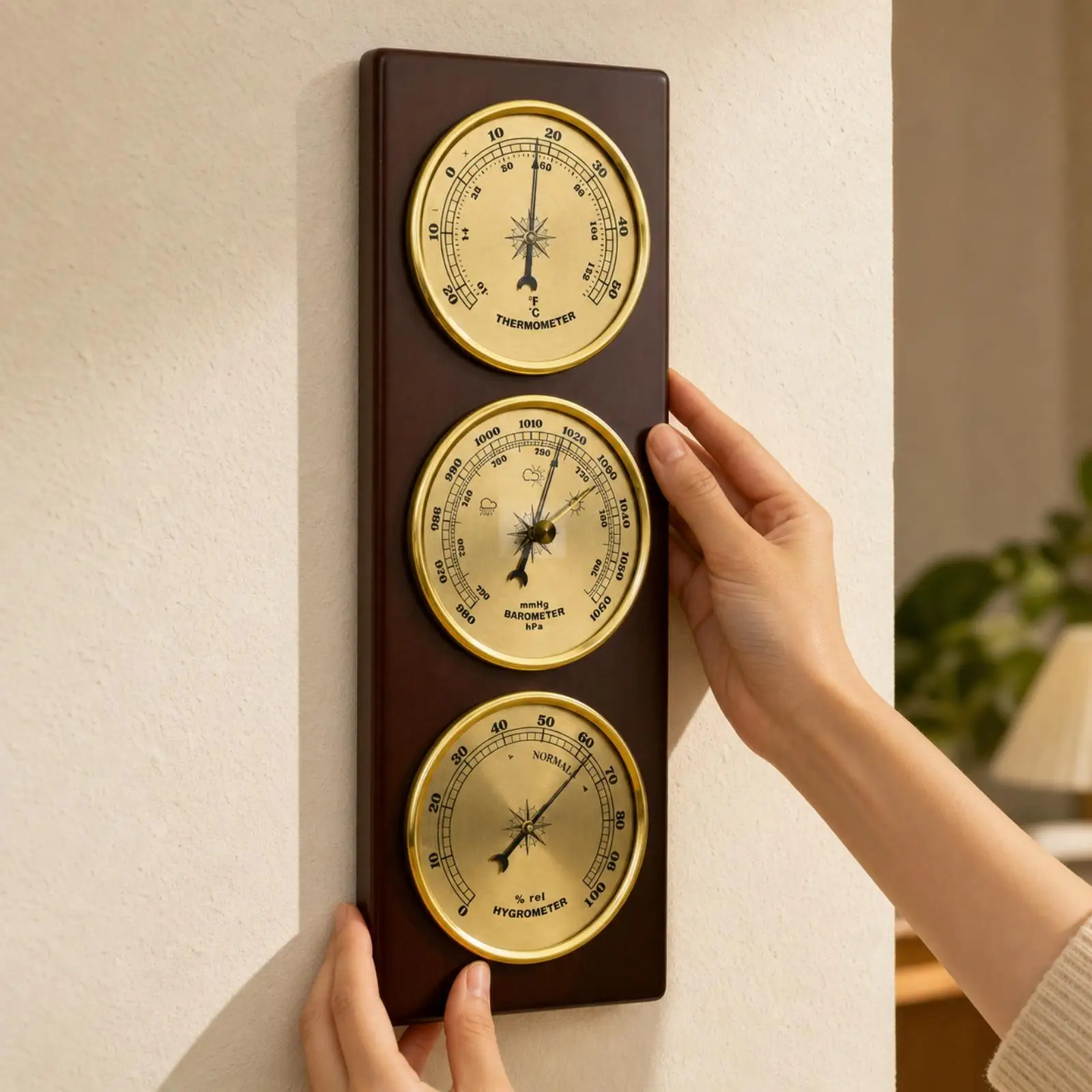Classic Wall Barometer with Hygrometer and Thermometer for Accurate Indoor Weather Tracking Home Decor Classic Wall Barometer with Hygrometer and Thermometer for Accurate Indoor Weather Tracking Home Decor