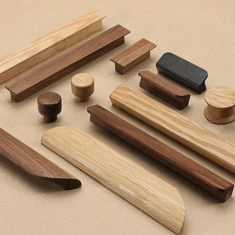 1 Stück Küchenbeschlag, verlängerte Schubladengriffe aus Walnussholz, hochwertige Naturholzgriffe im Holzdesign für Küchenschränke und Kleiderschränke. – Detail 5