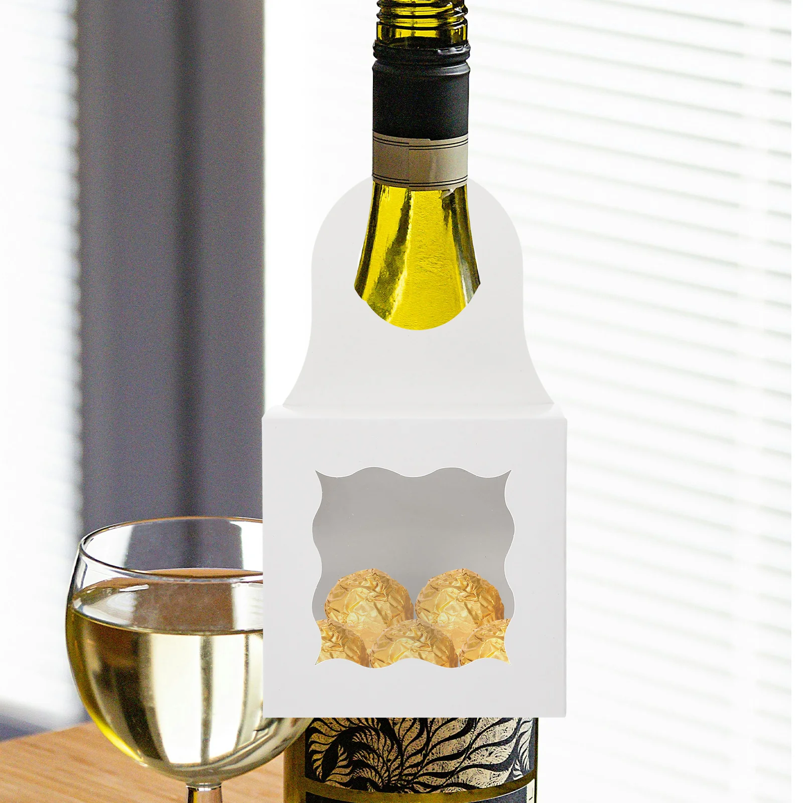 

25pcs Hanging Bottle Boxes Boxes Black 9x9x3cm Storage Holder Foldable Hanging Storage Case Paper Box With Window