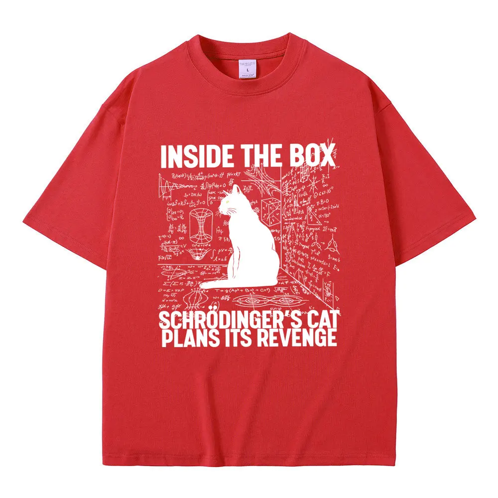 تي شيرت Schrodinger Cat Limited Schrodinger Cat Lovers مضحك ميمي قطن كاجوال ملابس الشارع الشهير برقبة دائرية للرجال والنساء