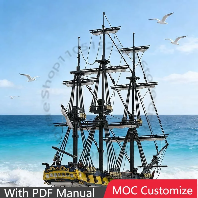 

4645 деталей, серия War, HMS Eminente, MOC, модульный конструктор, креативный дизайн, развивающая игрушка для мальчиков, подарок на день рождения