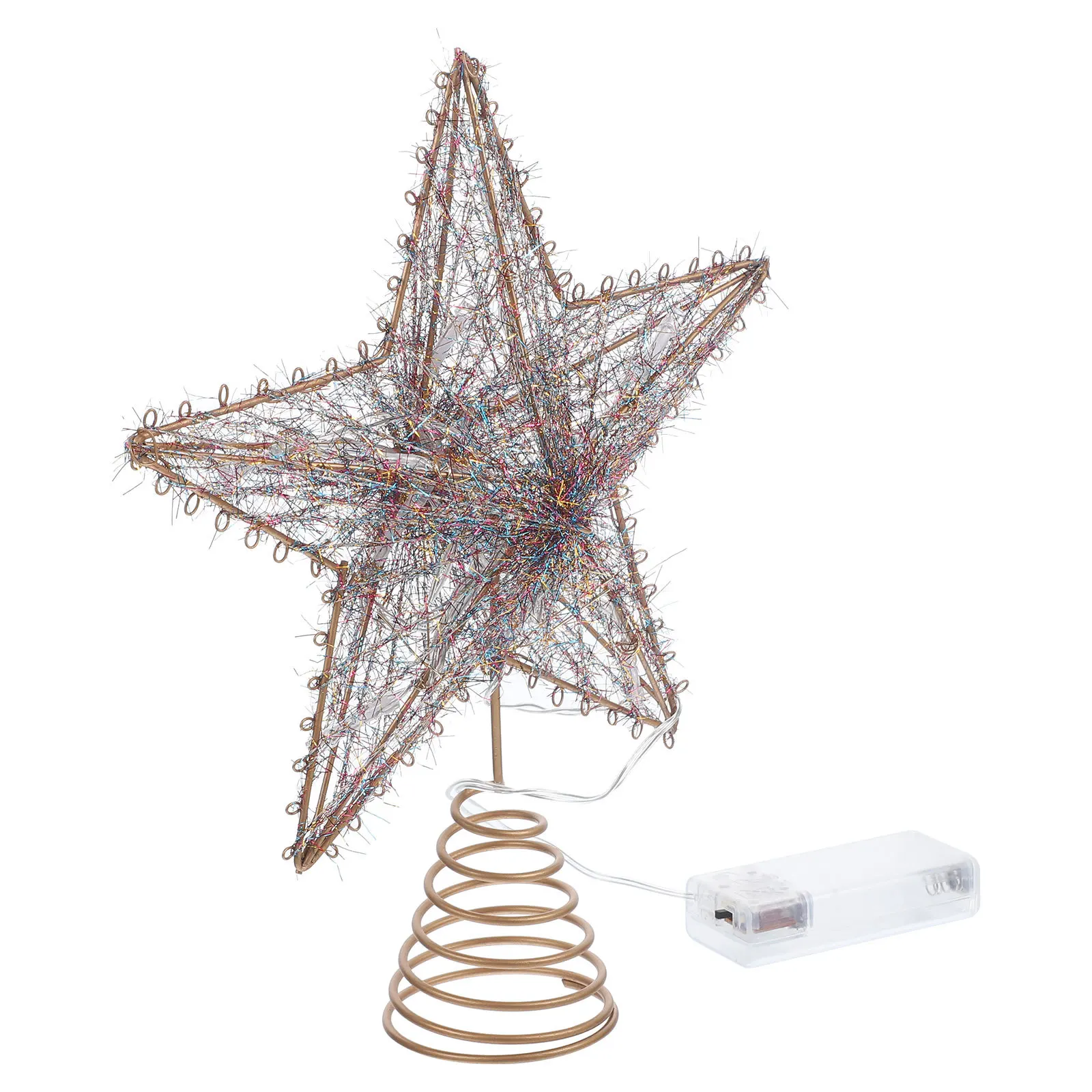 

Christmas Tree Star Topper Hollow Iron Construction LED Light Xmas Tree Ornament for Festive Decoration Star Ornament