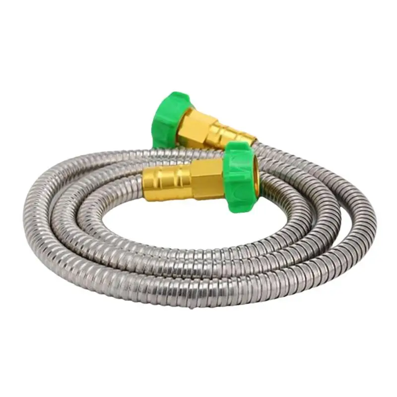 Short Garden Hose Stainless Steel Leader Water Hose Lightweight Garden Hose With Female To Female Connector For Outdoor Garden