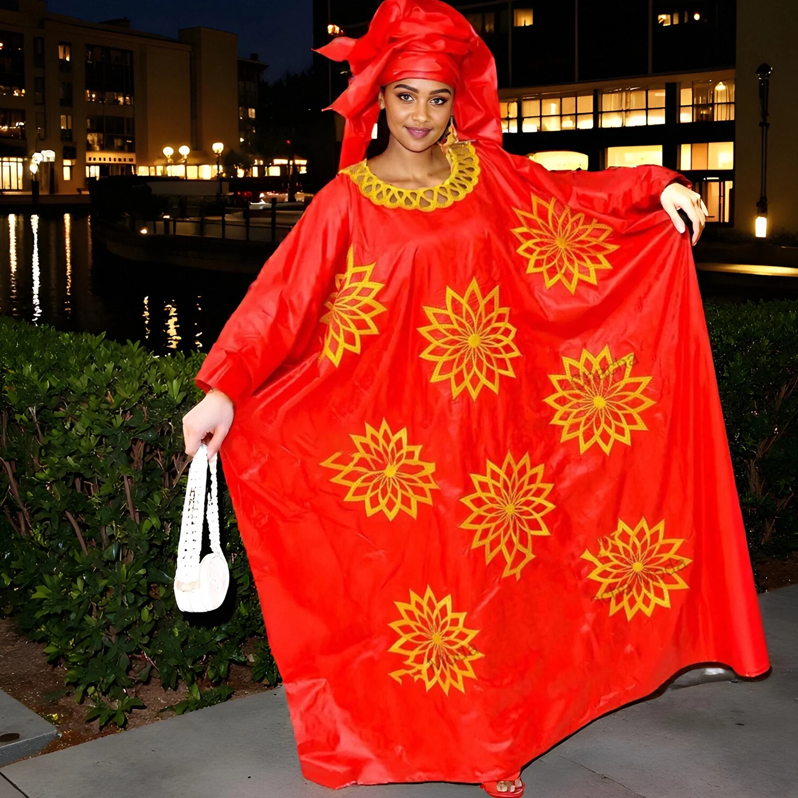 

African Dresses For Women Luxury Boubou Material Rich Embroidery Design