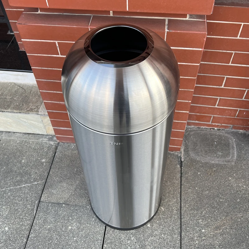 Southern GNF stainless steel trash can 50 liters round bullet coffee shop milk tea shop storage tube direct throw without lid