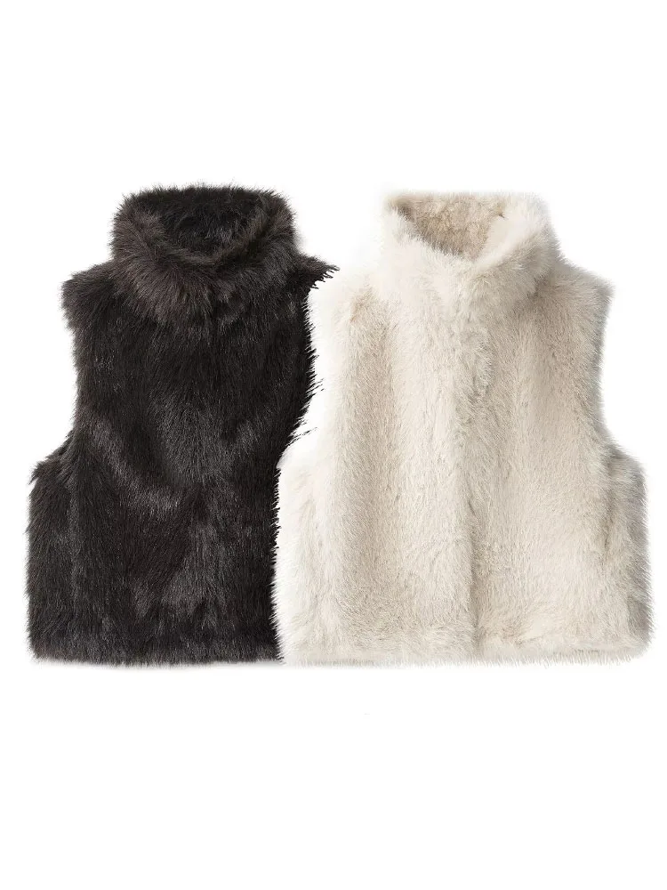 HH Gilet da donna Cappotto Solido Collo alto Senza maniche Tasca con bottoni ricoperti Gilet allentato casual invernale moda femminile 2 colori