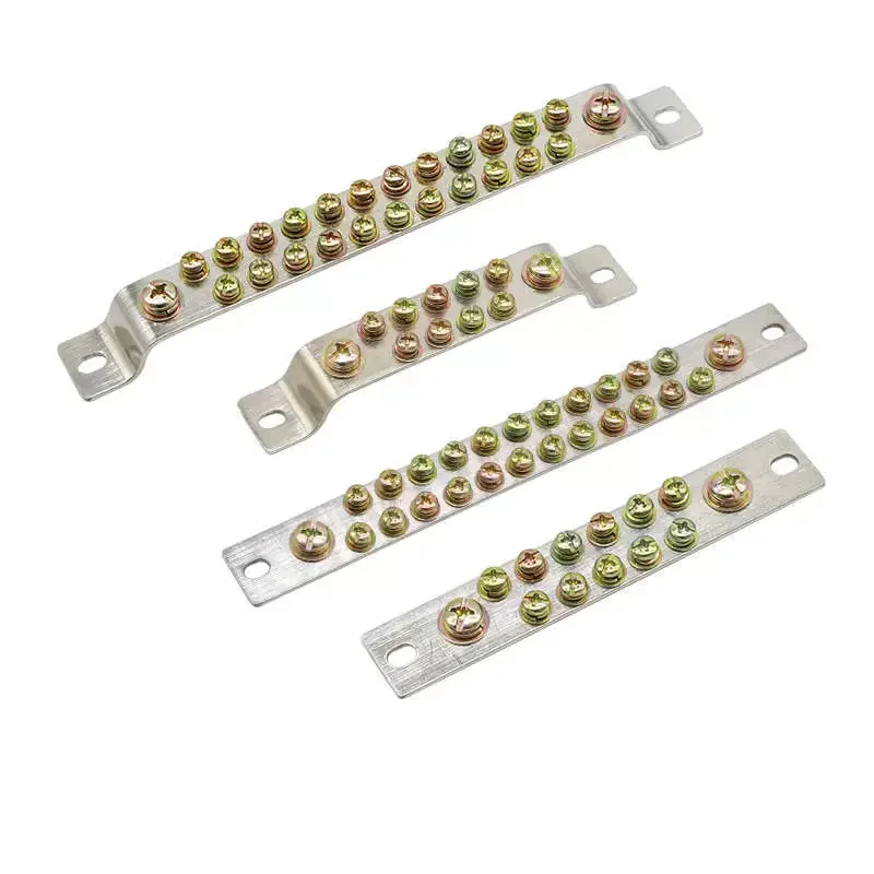 

3×25 25 Holes Double-row grounding busbar and neutral busbar made of brass with nickel plating on the surface