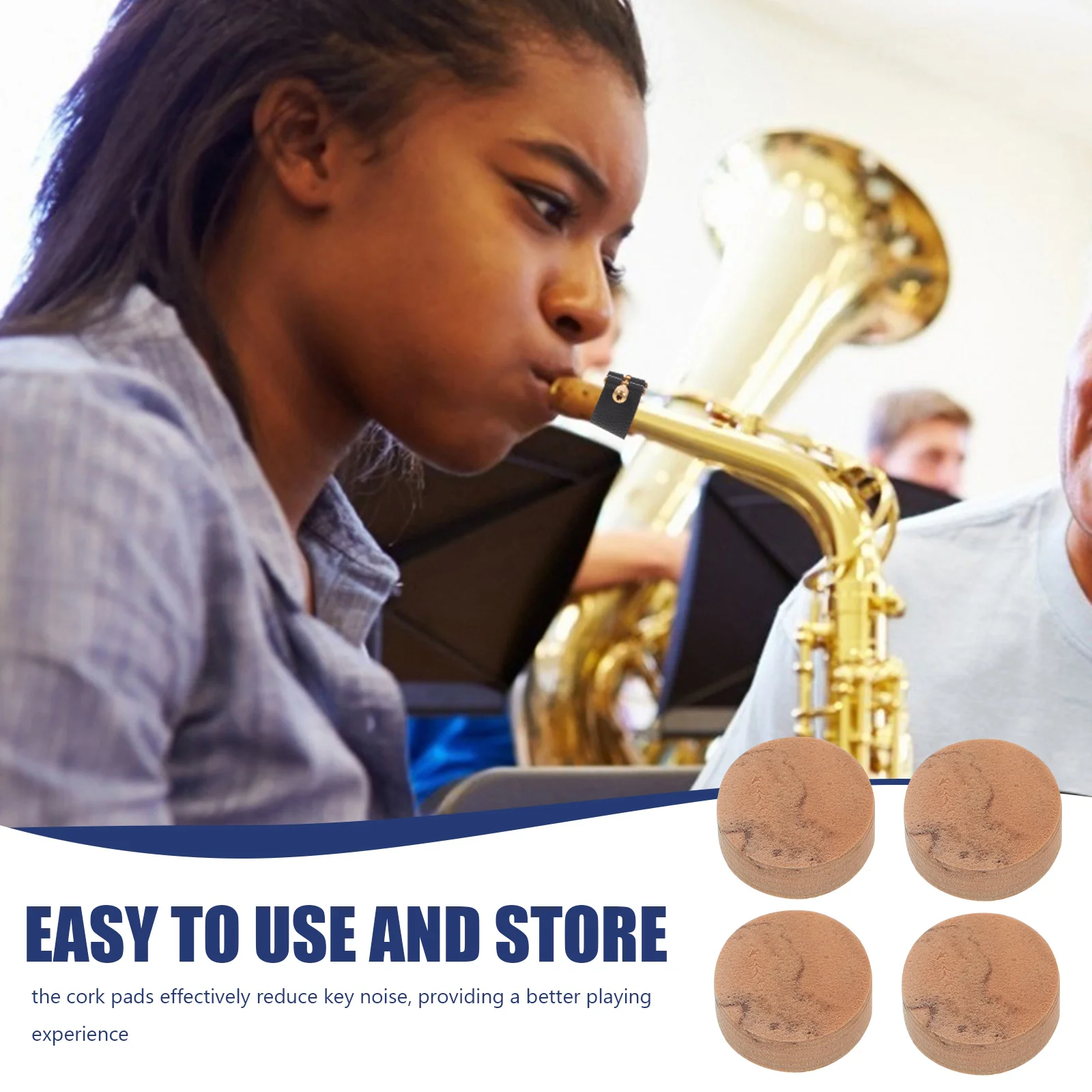 

10 Pcs Saxophone Cork Key Pads 10mm Diameter Musical Accessories Noise Reduction Long Lasting Selected Material