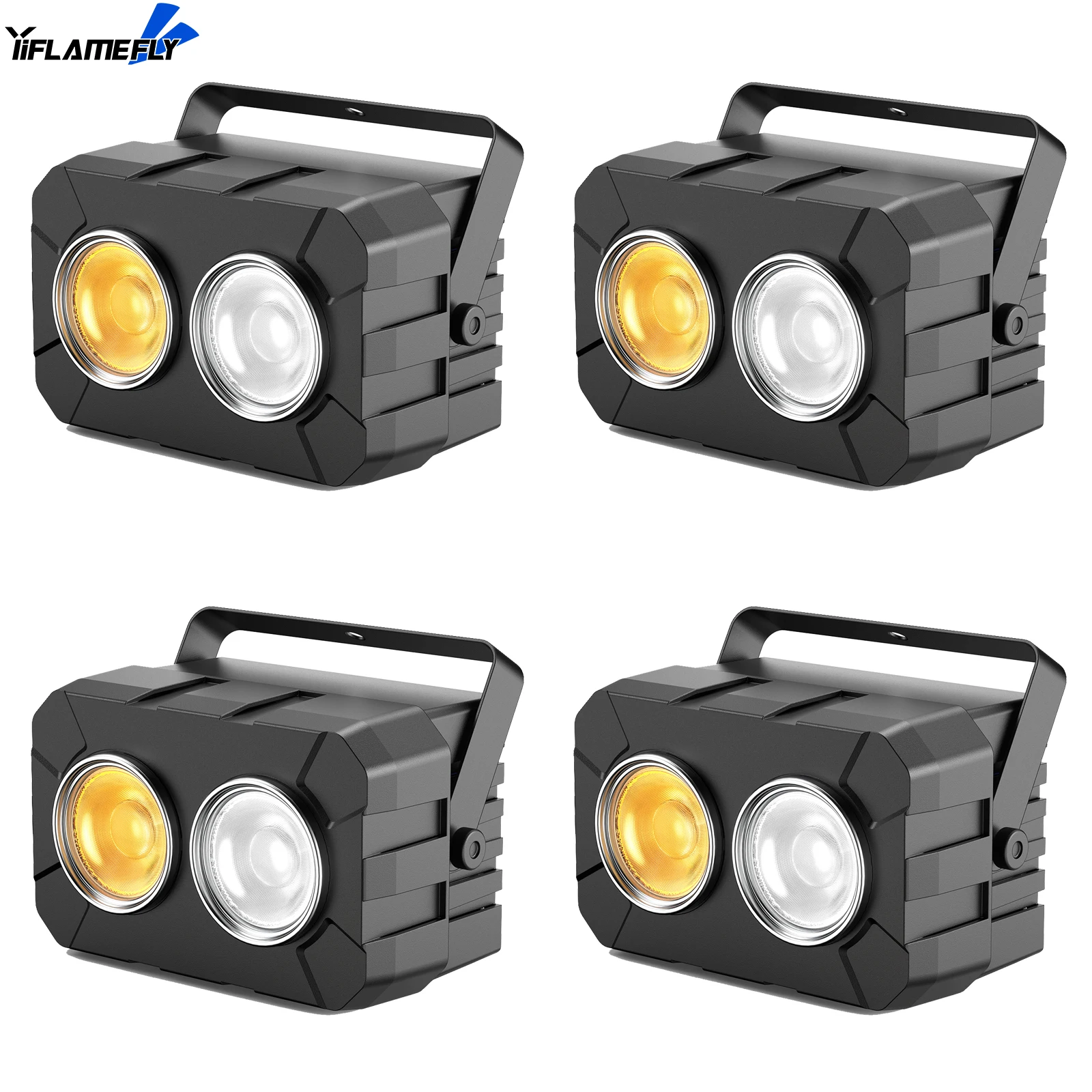 

Yiflamefly 4Pcs 150W COB LED Cool White&Warm White Par Light Controlled DMX512 Sound Activated for Birthday Parties Clubs KTV