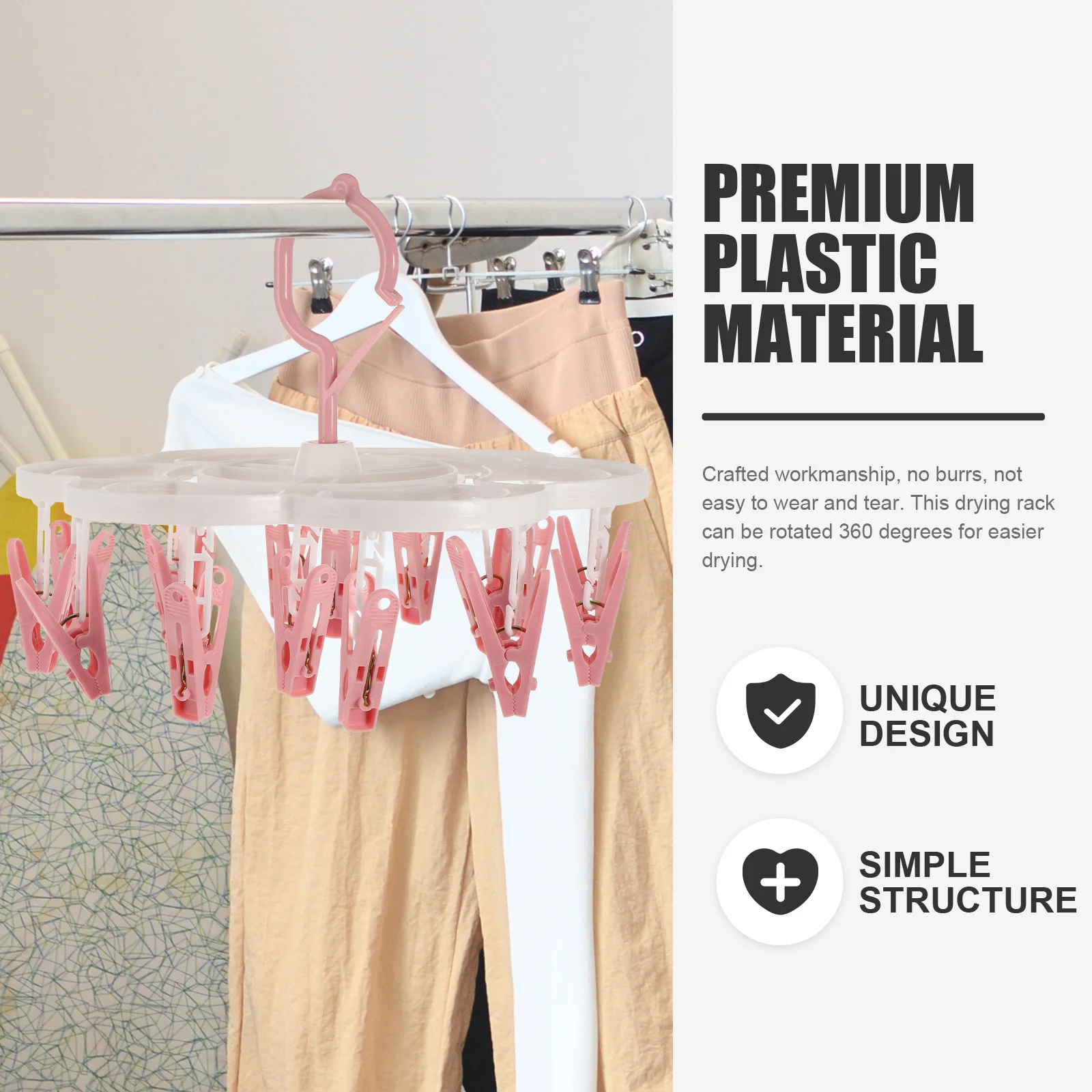 

1 pc Portable Drying Rack For Socks Underwear Bras Towels Hats Gloves Sturdy Clip Hanger Scarves Household Clothes Rack