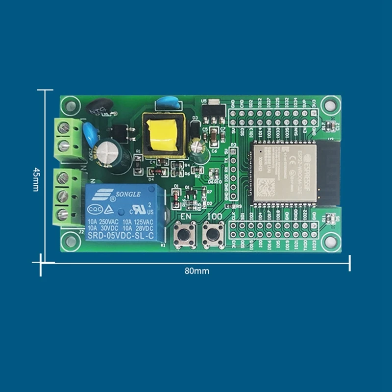 NEW-AC 구동 ESP32 와이파이 블루투스 블 단일 릴레이 모듈, 개발 보드 I/O 포트, UART 프로그램 다운로드 포트