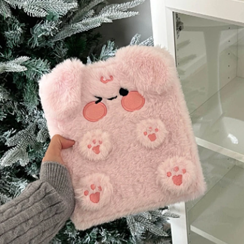 Plush Dog & Cat A6 Loose-leaf Binder with 4 Grid Pages Cute Animal Card Album for Kpop Cards & School Stationery view 6