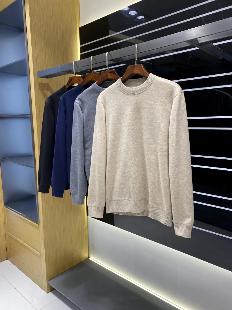 

Men's Warm Knitted Sweater Modal Wool Inner Fce Base irt Autumn Winter New Arrival Soft Loose Fit Faion Urban Sle