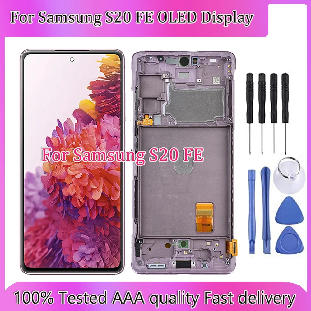 AAA++ Super OLED Replacement For Samsung Galaxy S20 Fan Edition G780F G781F LCD display Touch Screen Digitizer S20 FE with Frame