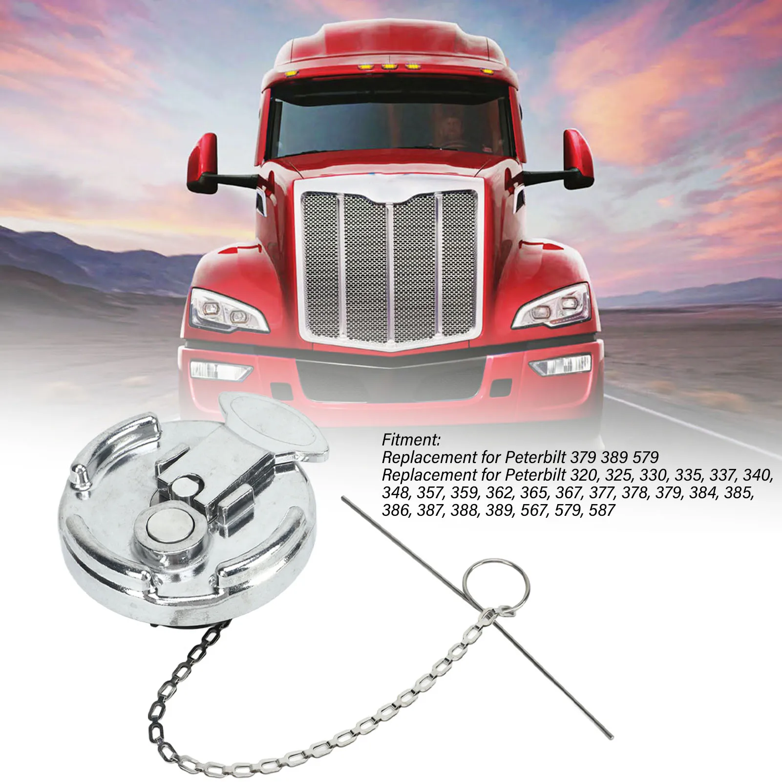 Locking Lever Fuel Cap 600212 Aluminium Alloy Fuel Tank Locking Cap Replacement for Peterbilt 379 389 579