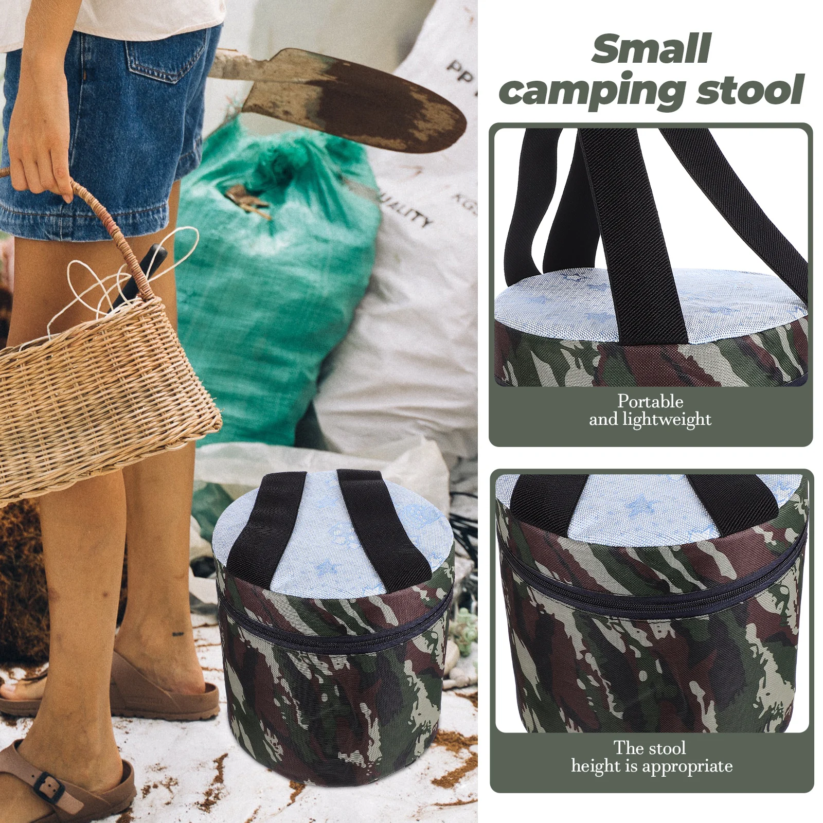 

Agricultural Foam Stool Portable Gardening Seat Farm Fishing Chair Camping Lightweight Outdoor Stool Field Work Seat Simple