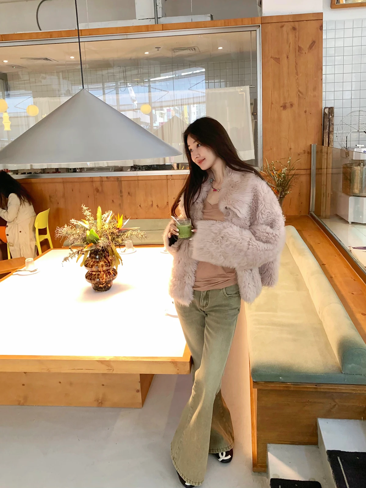 

VCruan Old Sle Flared Casual Versatile Winter New Arrival Women's Jeans Cotton l Waist Zipper Stand Fit