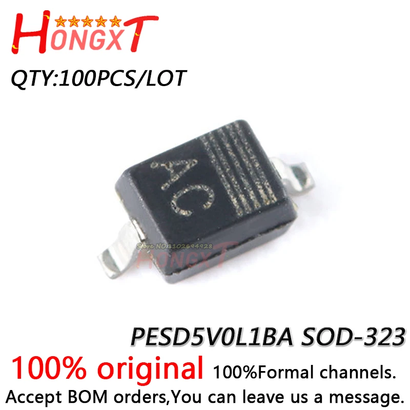 100PCS 100% NEW UMW PESD5V0L1BA SOD-323 5V.Chipset