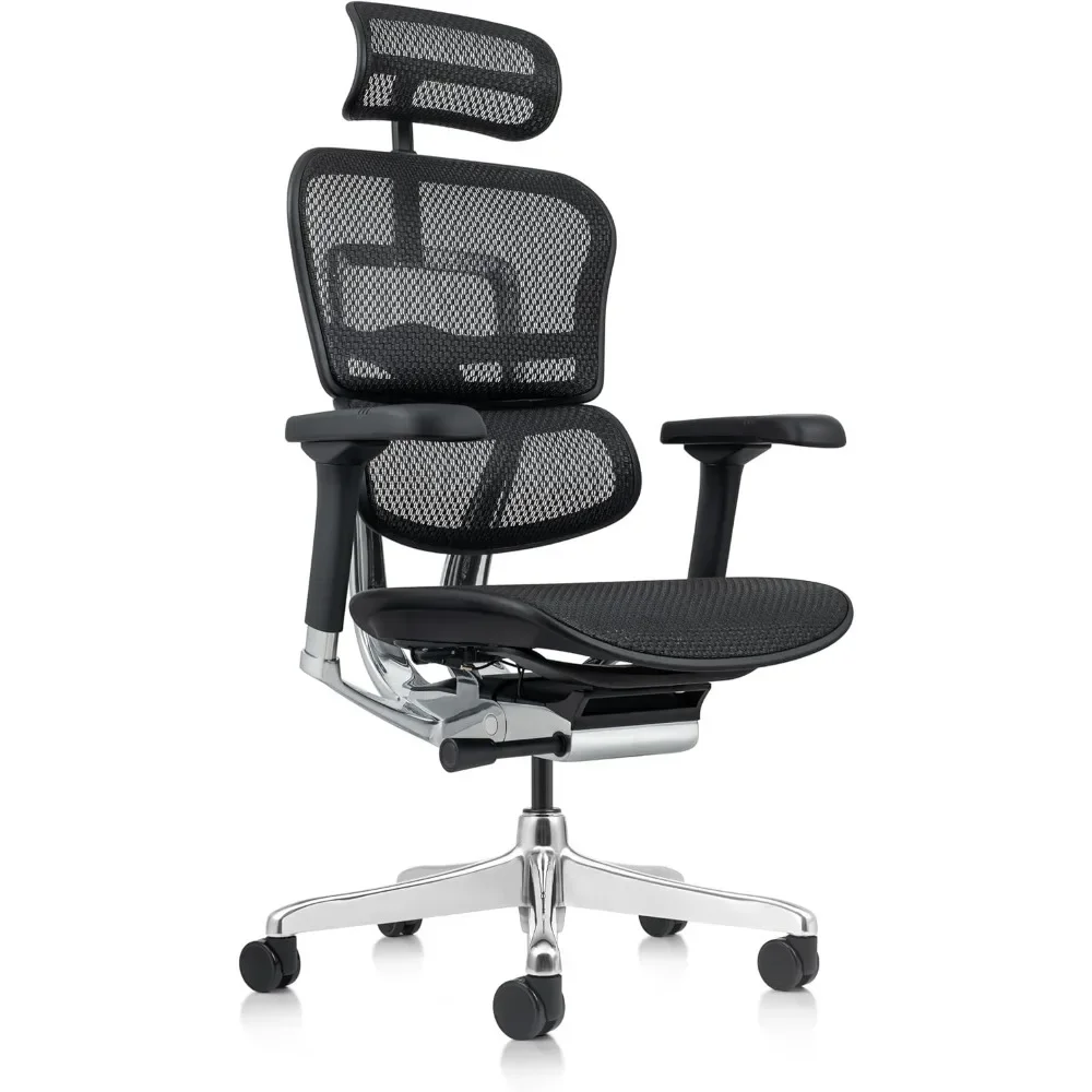 High Back Black Mesh Office Chair with Adjustable and Flexible Lumbar Support –  Seat Slider, Armrests, and Height Adjustment