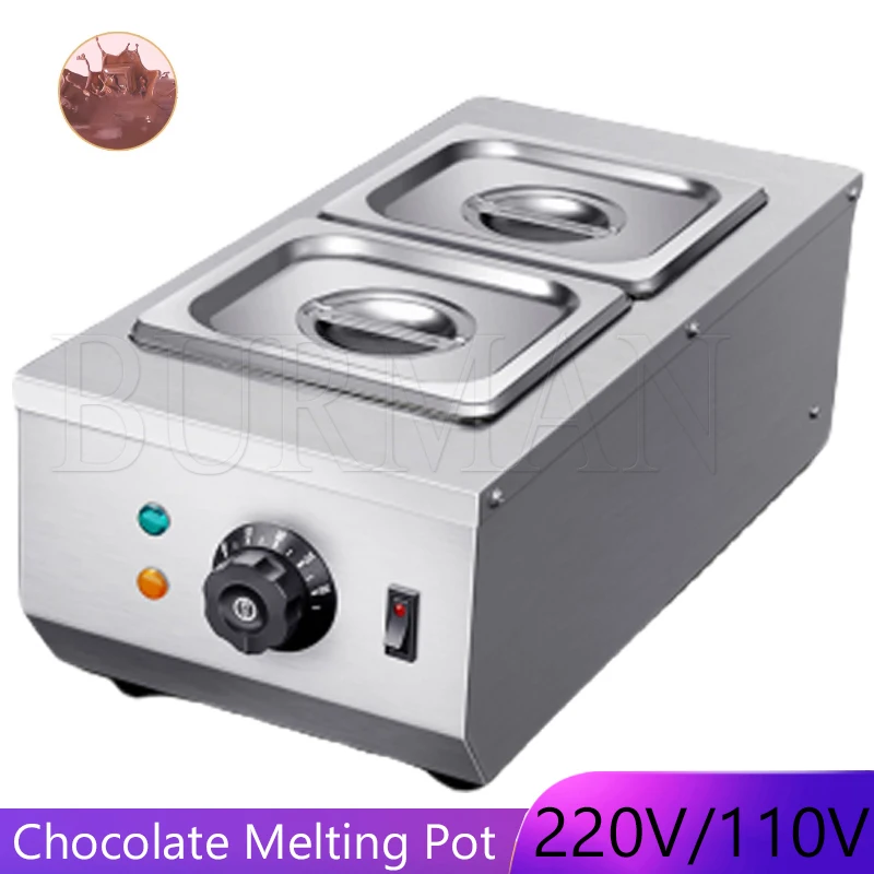 

Chocolate Melting Pots Commercial Double Hot Chocolate Dipping Melting Machine Electric Warmer Melter 2 Lattice