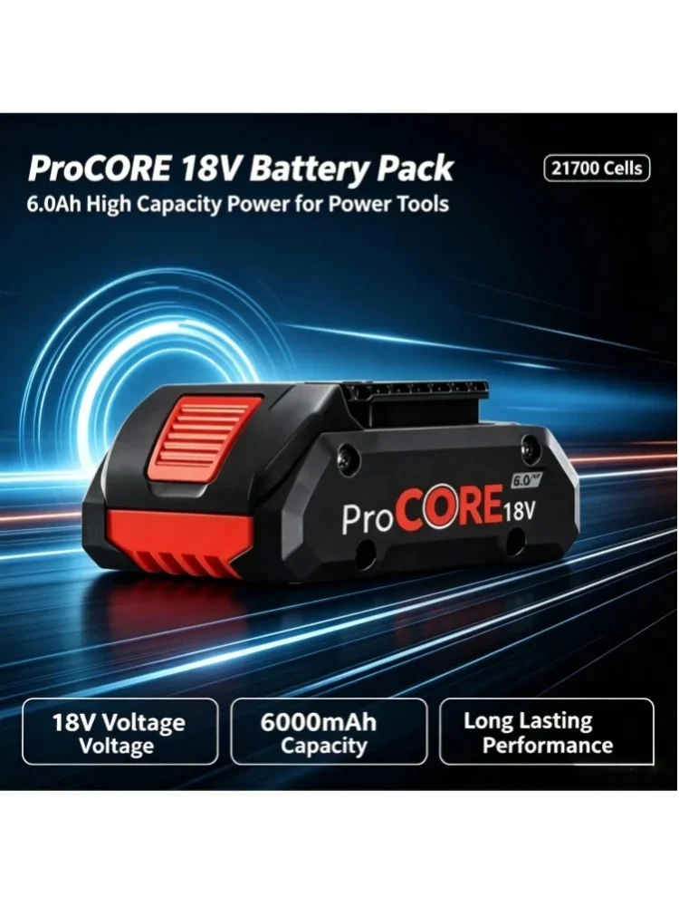 Für BOSCH Professional 18V 21700 4.0Ah/5.0Ah/6.0Ah Akku ProCORE 18V Li-Ionen-Akku Ersatz für BAT609 BAT618 mit BMS