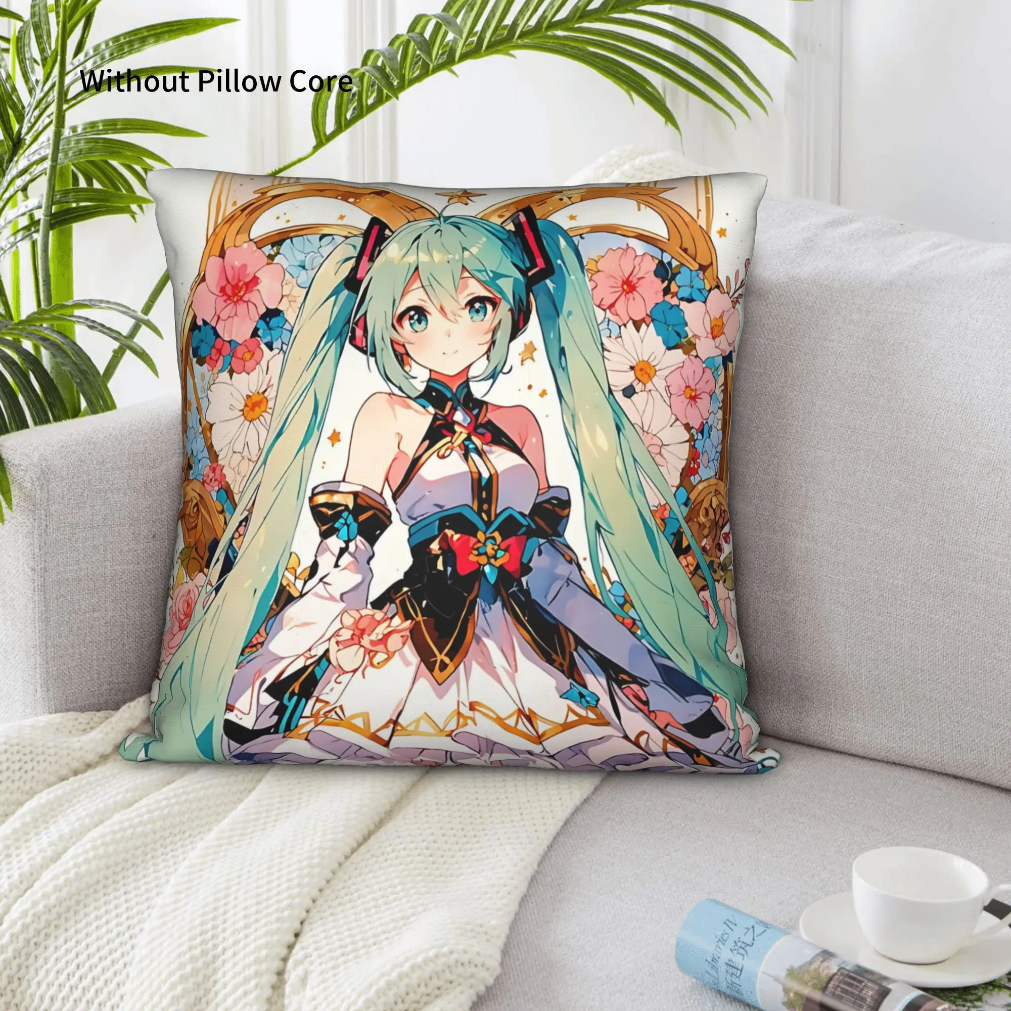 1PC Hatsune Miku Pillow Case Double-Sided Printing  Sofa Cushion Bedroom Bedside Pillow