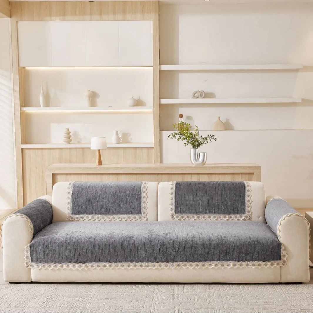 All Seasons Universal 2026 New Entry Luxury Non-Slip High-Level Leather Sofa Cover Cover Cloth Sofa Cushion