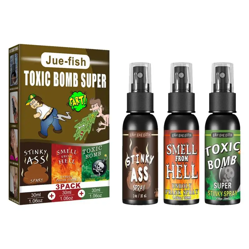 3Pc Krachtige Scheet Spray Hilarische Stink Prank Spray Stinky Joke Toy Vloeibare Scheet Gag Prank Speelgoed Met Niet Giftige Geur Geschenken voor Volwassen