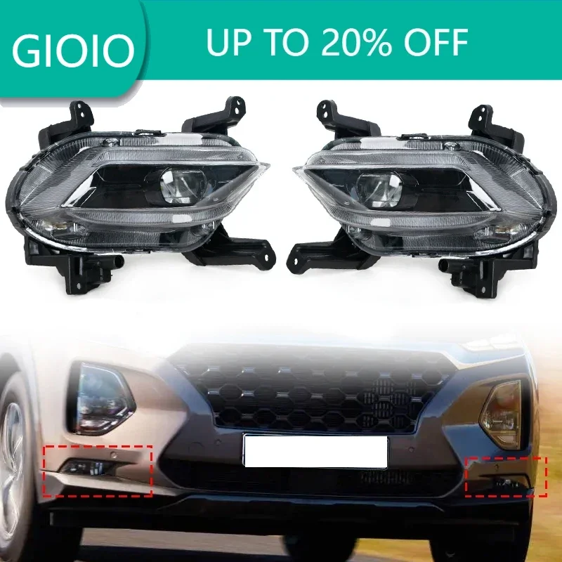 

LED Daytime Running Light Turn Signal Light For Hyundai Santa Fe 2019 2020 Fog Lights Fog Lamp Headlight 92201S1100 92202S1100