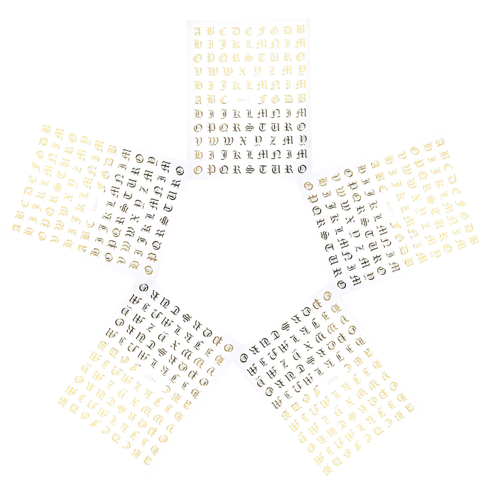 

5 листов наклейки для ногтей с алфавитом, самоклеящиеся наклейки для маникюра, легко наносимые принадлежности для дизайна ногтей для ногтей «сделай сам»