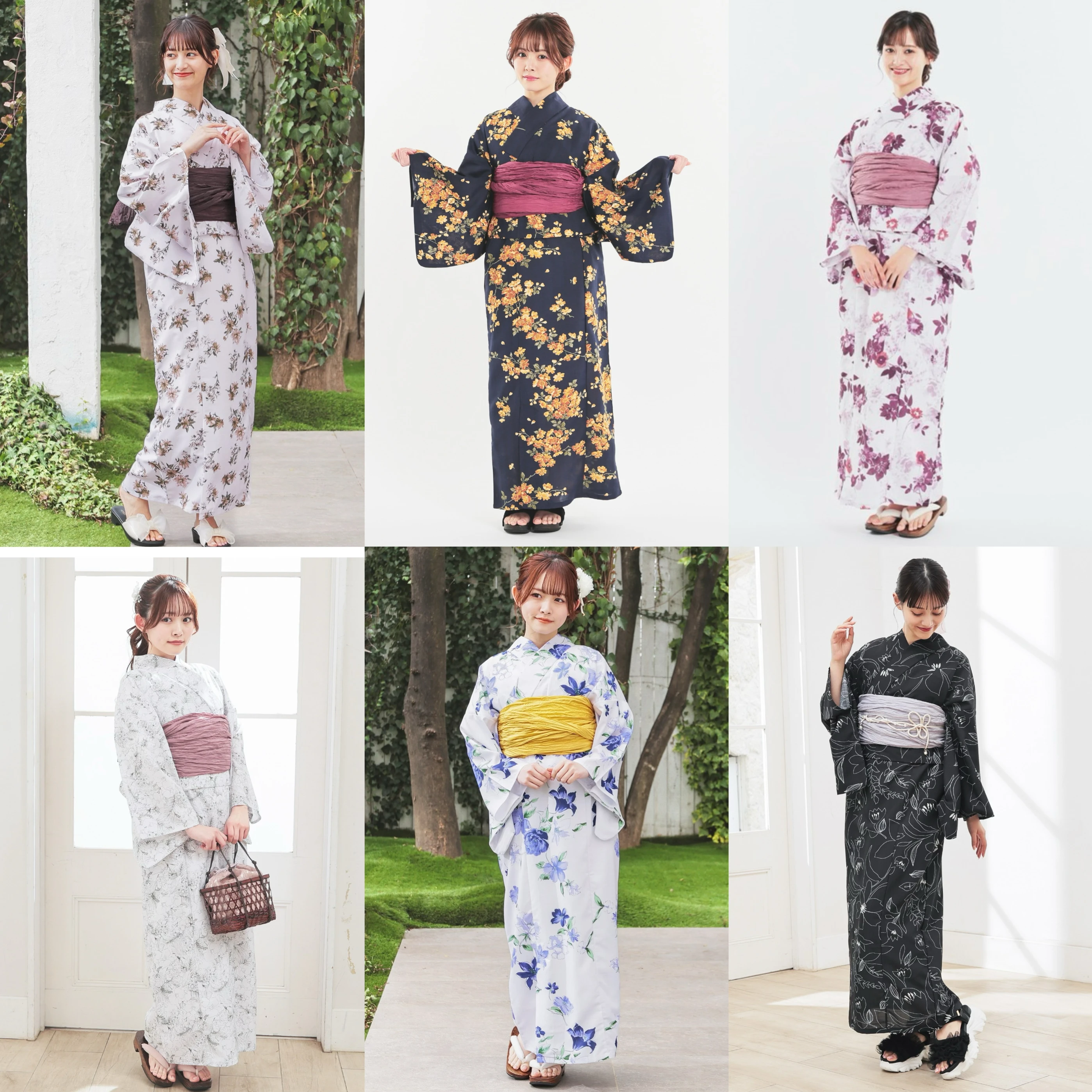 Polyester Kimono Style Bathrobe Two-Piece Separate Fireworks Festival Travel Photography Bathrobe Women's Traditional Costume