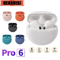 Pro 6 Macaron TWS Wireless Bluetooth Earphone Stereo Binaural Sport Headset for iPhone Xiaomi iPad Tablet with Mic Fone Earbud