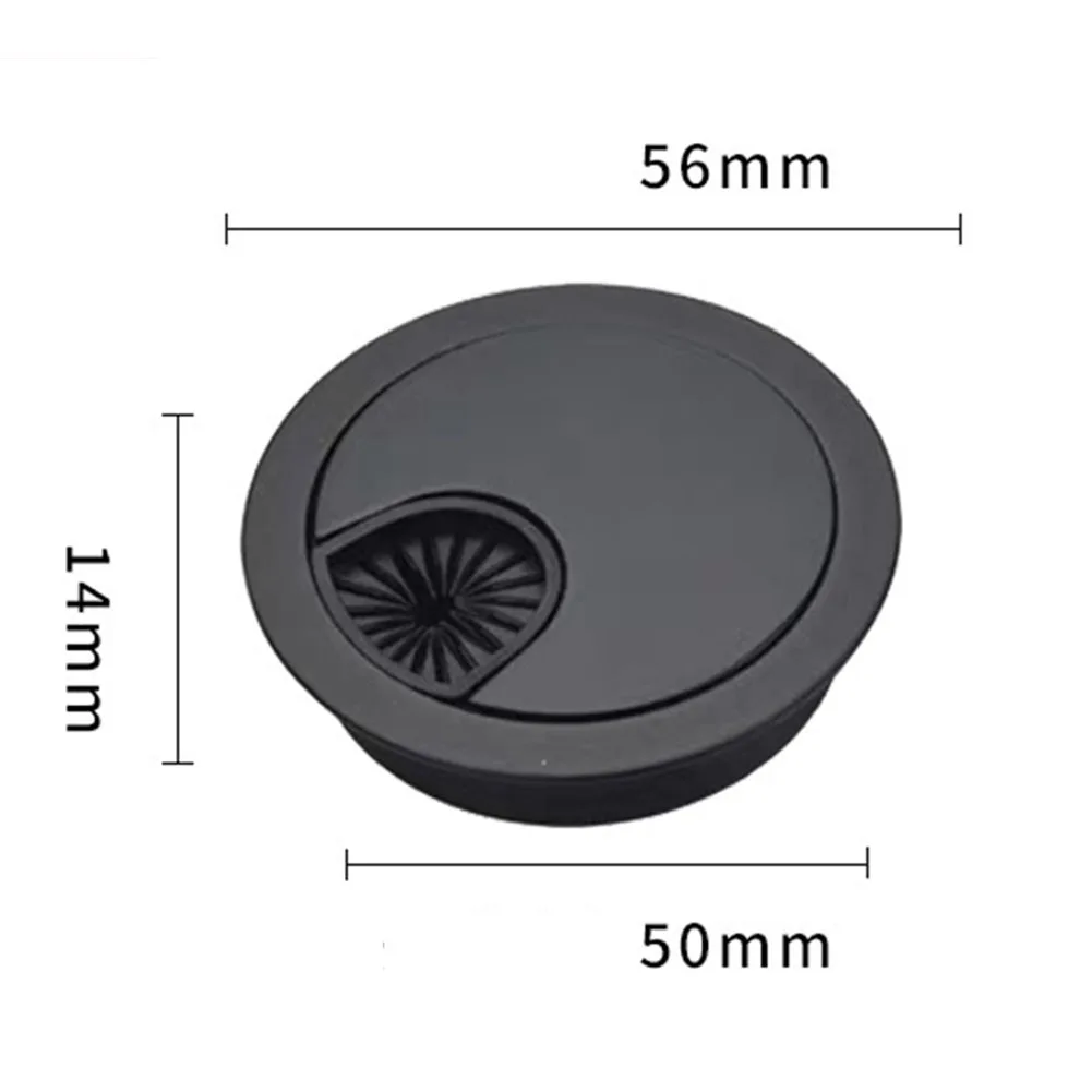 

50mm 53mm 60mm Practical Desk Table Plastic Cable Hole Cover PC Computer Desk Round Wire Tidy Grommet Hardware