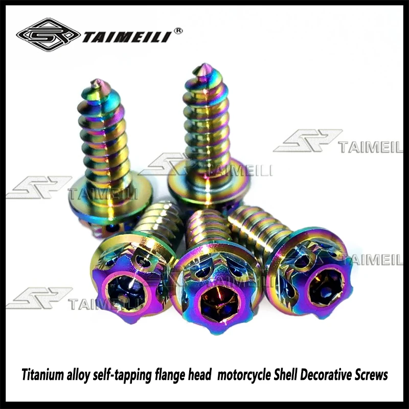 5pcs/Titanium alloy self-tapping flange head  m4x17mmm5x17mmm5x20mmm6x17mm motorcycle Shell Decorative Screws