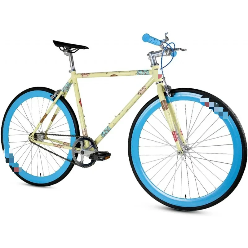 AQFixed Gear Single Speed - Perfect Urban Commuter Bicycle with Front Rear Brakes - Ideal for Teens and Adults