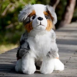 Lifelike Australian Shepherd Dog Little Puppy Animal Lovely Soft Stuffed Doll Cute Plush Toy Boy Girl Birthday Gift 1pc