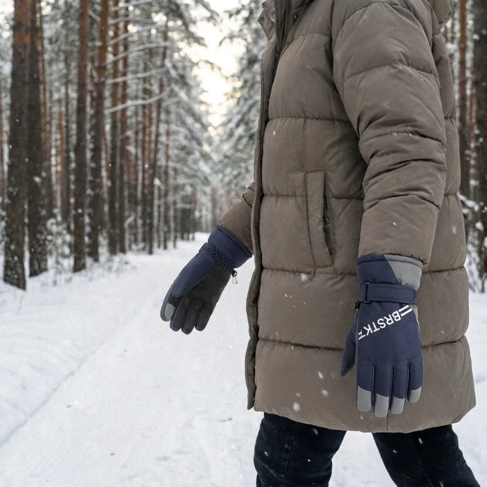 Professional Waterproof Ski Gloves Fleece Lined Touch Screen Winter Gloves Windproof Adjustable Cuff Snow Gloves Snowboard