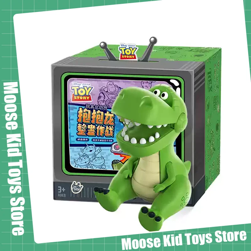 Anime Disney Rex The Green Dinosaur Toy Story Rex Anime Figures Doll Funny Toys Ornament Bite Finger Trick Kids Christmas Gifts