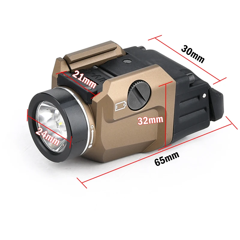 WADSN Tactical TR-7X TR-7 Hanging Flashlight White LED Strobe Light Hunting Weapons Pistol Airsoft Accessories Fit 20MM Rail