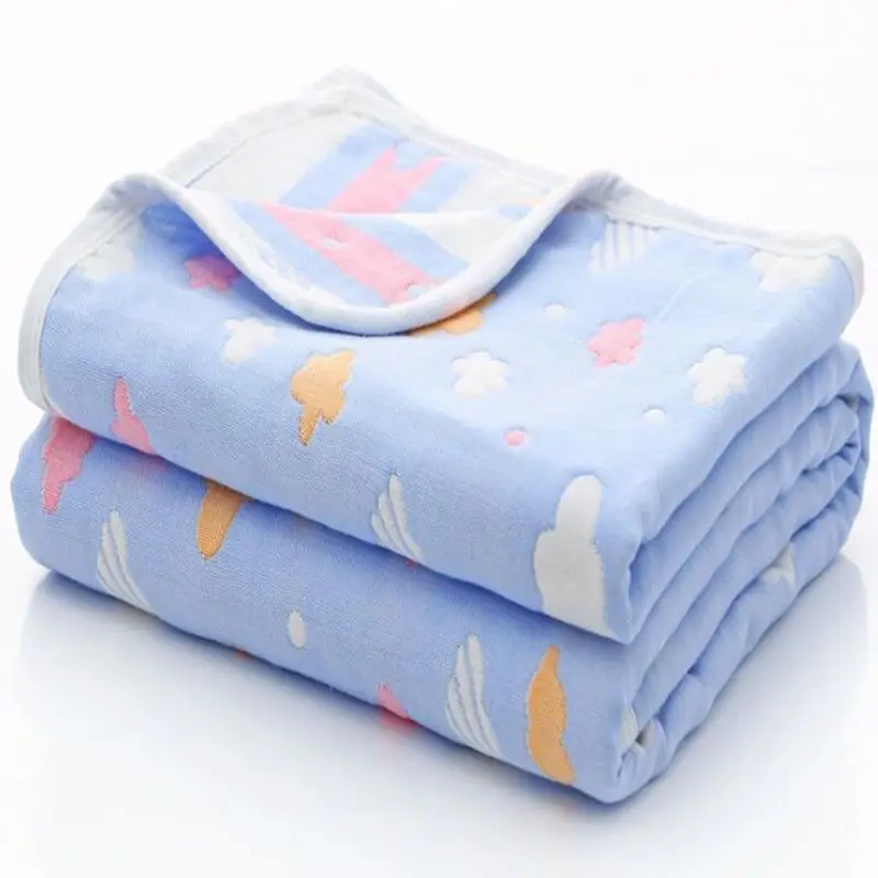 High Density Gauze Baby Bath Towel Pure Cotton Six Layer Newborn Children's Towel Blanket Newborn Baby Bath Towel Autumn Winter