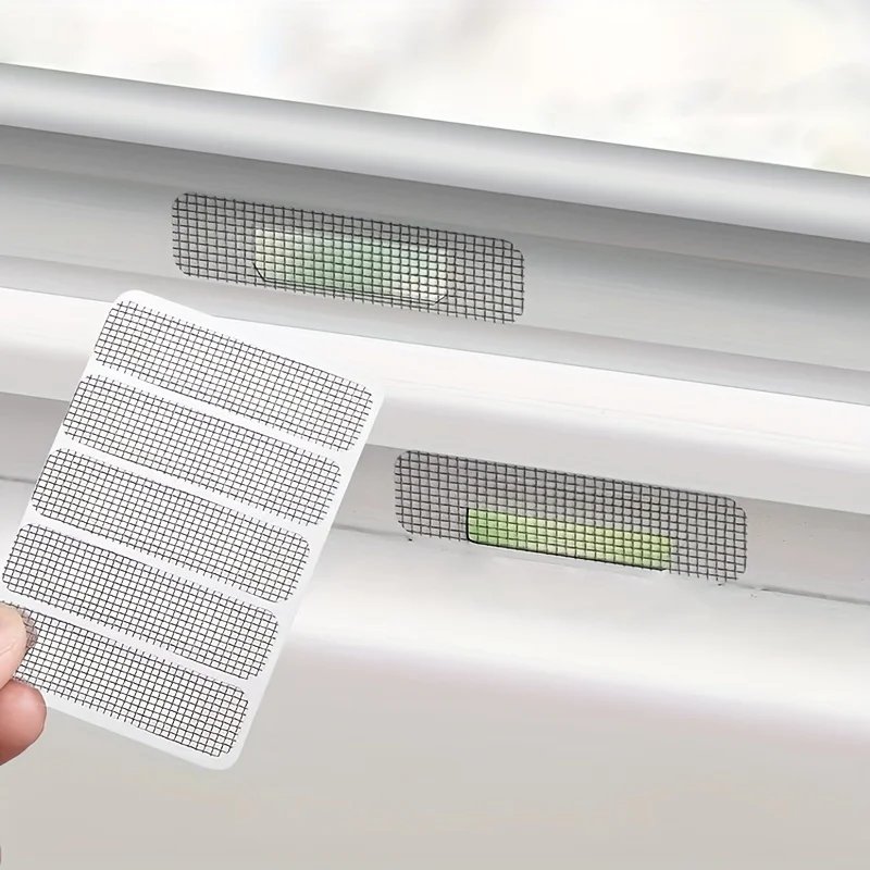 50pcs Drainage Anti-Mosquito Stickers Screen, Window Mosquito Net, Embroidered Fabric Stickers, Mosquito Repellent Stickers,