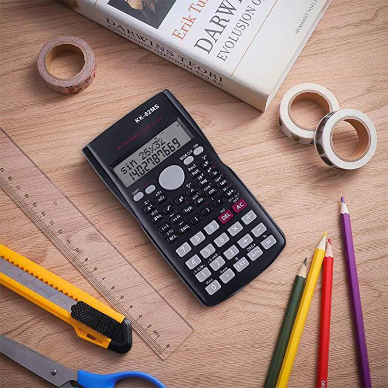 Calculadora Científica com 240 Funções e Tela de 2 Linhas, Multiuso, Portátil, Estudante, Ensino de Matemática