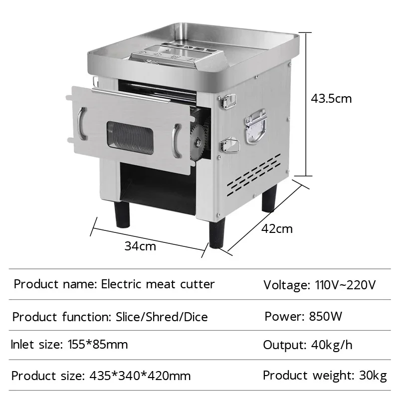 110/220V Meat Cutter Machine Stainless Steel Commercial Drawer Electric Meat Vegetable Slicer