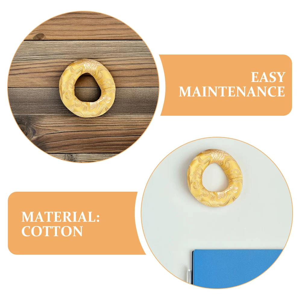 2 قطعة وعاء الموسيقى المستديرة وسادة القطن وسادة التأمل قاعدة مستقرة تصميم أنيق المواد ملحقات العلاج الصوتي #4