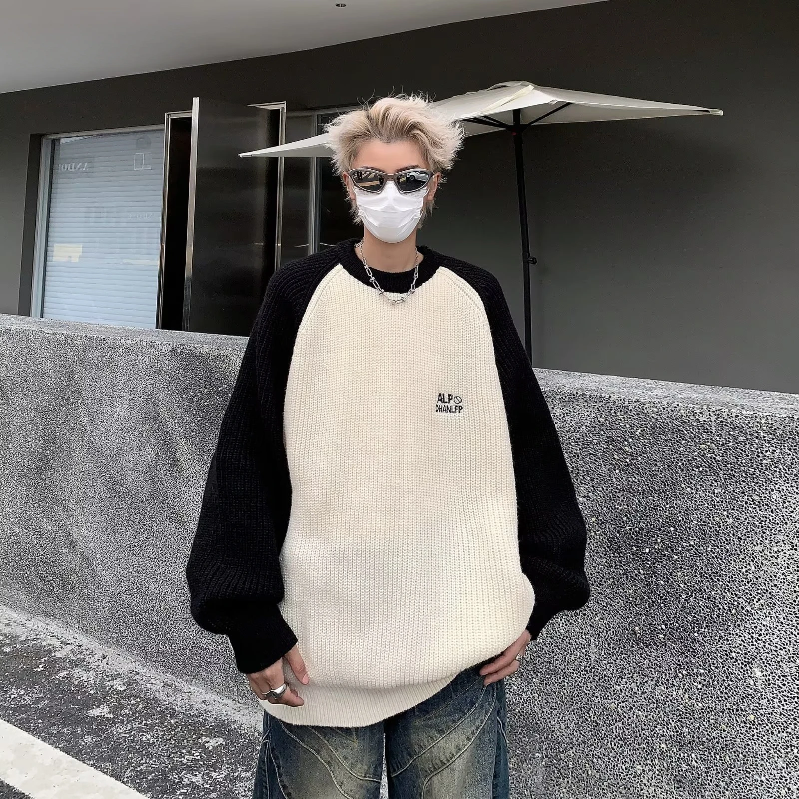 Suéteres de invierno para hombre, retales con paneles, estilo pijo