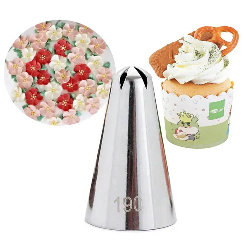 #190 Small Flower Cake Tips Stainless Steel Pastry Cream Nozzles For Cupcake Decorating Baking Tools DIY Icing Piping Nozzle