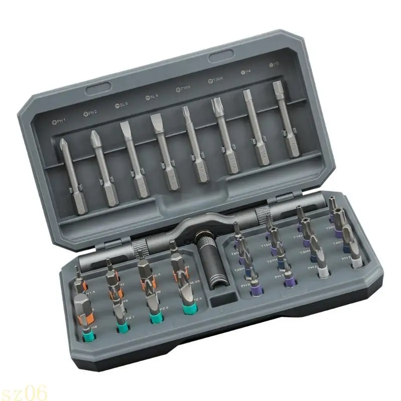 Q2Q4 42 In 1 Multi Bit Magnetic Screwdriver Set Magnetic Screw Driver Multi-purpose Ratchet Wrench Screwdriver Magnetic Bit